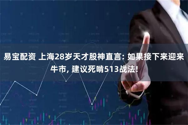 易宝配资 上海28岁天才股神直言: 如果接下来迎来牛市, 建议死啃513战法!